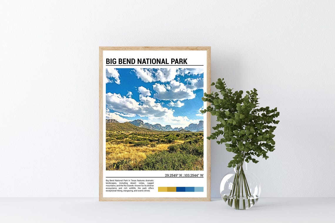 Big Bend National Park Texas Rugged Desert Mountains View Poster - Image 4