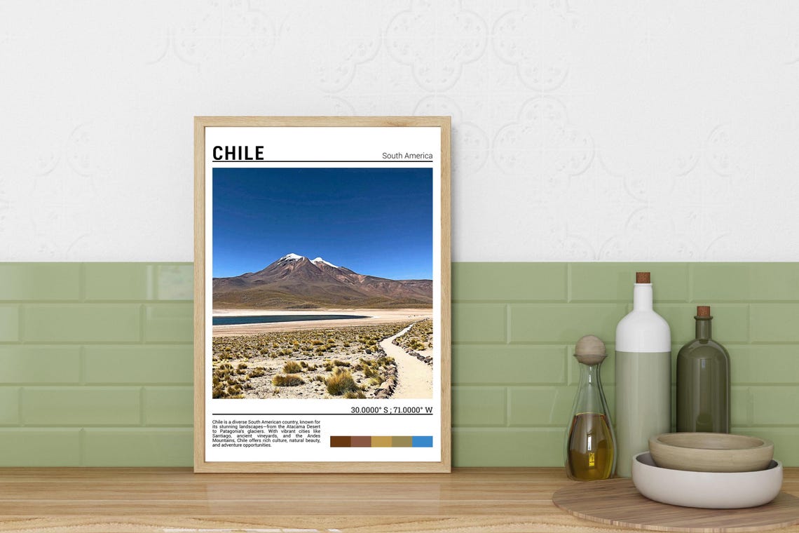 Chile Print Chile Poster Chile Wall Art Chile Travel Chile Art Print Chile Photo Chile Artwork - Image 3