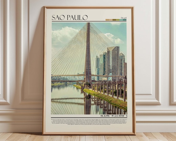 Sao Paulo Wall Art Poster Travel Print Brazil