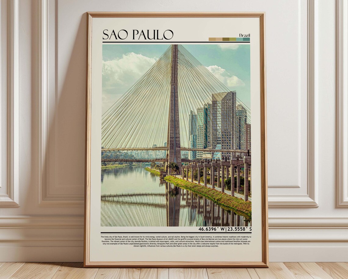 Sao Paulo Wall Art Poster Travel Print Brazil