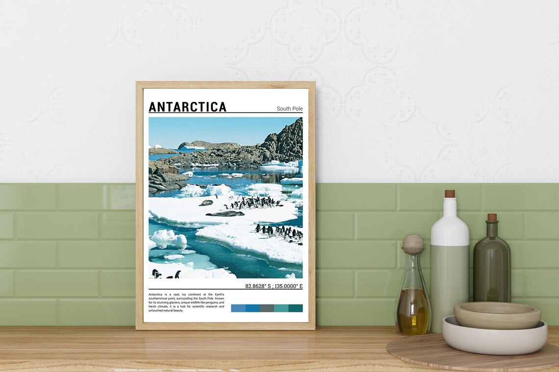 Antarctica Travel Poster, Antarctica Wall Art Print - Image 3