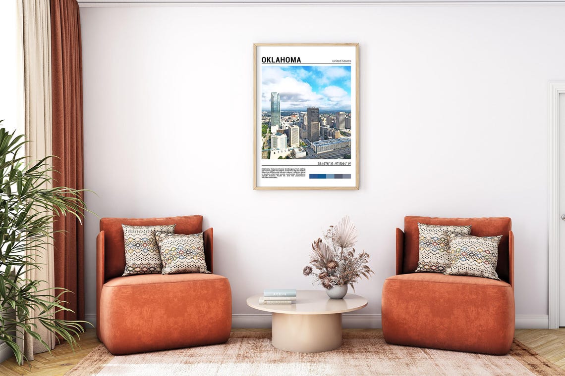 Oklahoma City Skyline With Devon Tower Daylight Cityscape Poster - Image 7