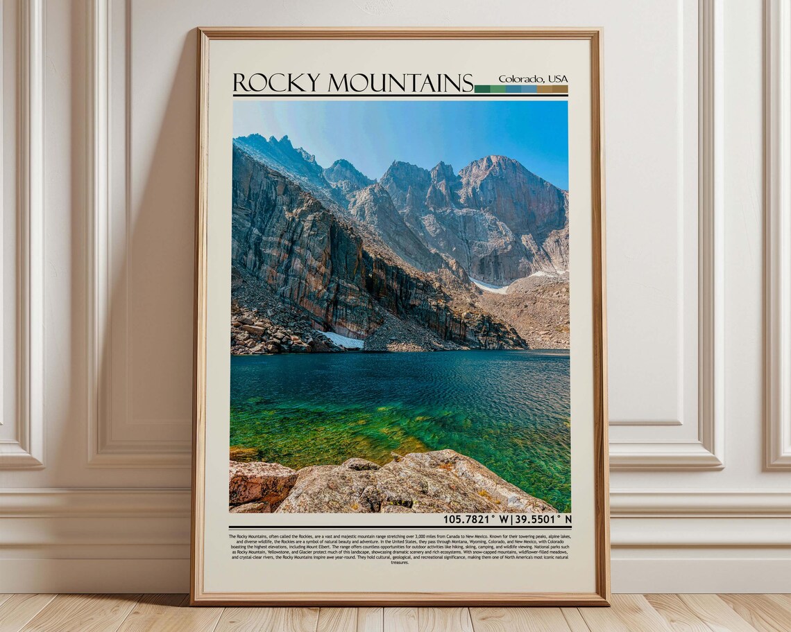 Rocky Mountains Colorado Turquoise Alpine Lake Rugged Cliffs Scenic Poster