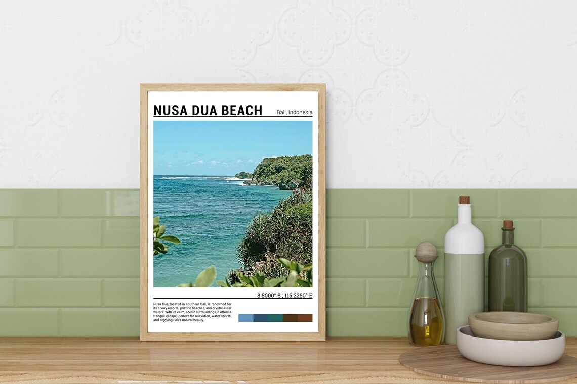 Stunning Nusa Dua Beach Bali Indonesia Turquoise Coast Poster - Image 3