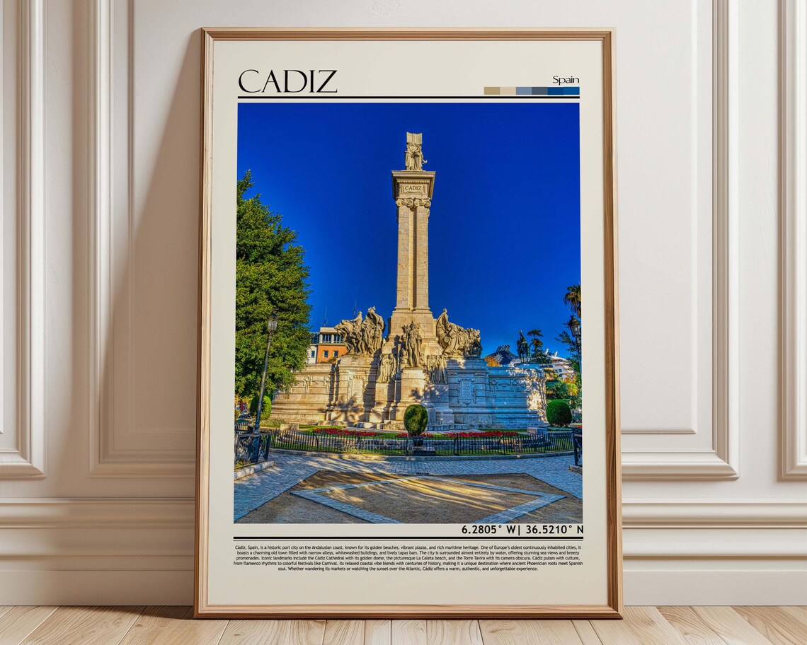 Cadiz Spain Constitution of 1812 Monument Travel Photo Poster