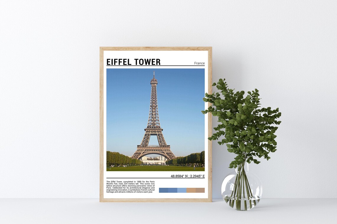 Eiffel Tower Paris France Iconic Landmark Daytime Photo Poster - Image 4