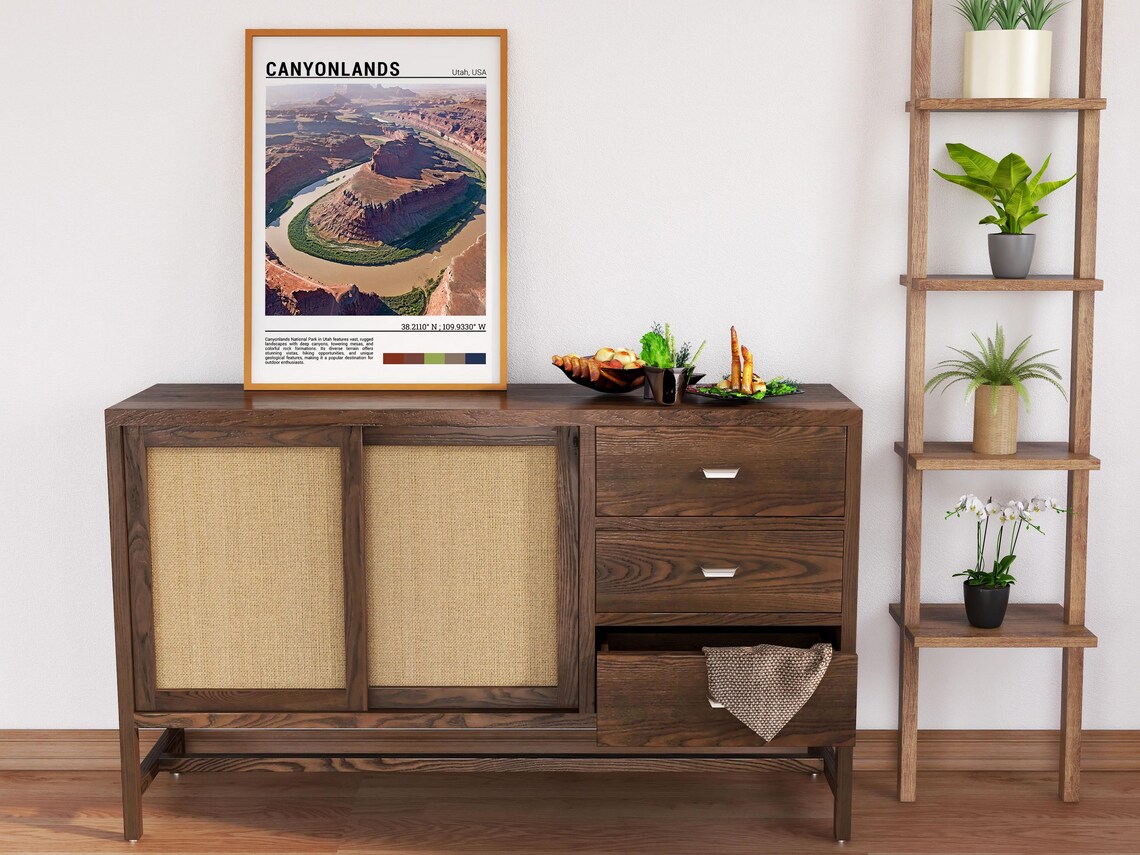 Canyonlands Utah Red Rock River Bend Aerial Desert Landscape Poster - Image 6