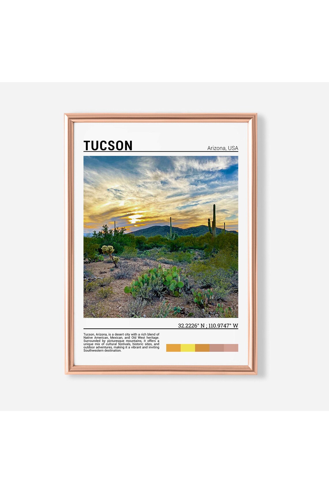 Tucson Travel Poster Print, Arizona Wall Art