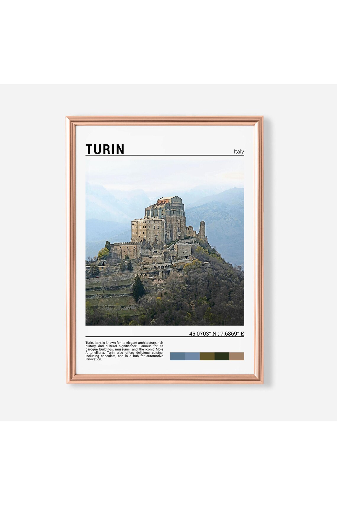 Turin Italy Sacra di San Michele Mountain Abbey Historic Abbey Poster