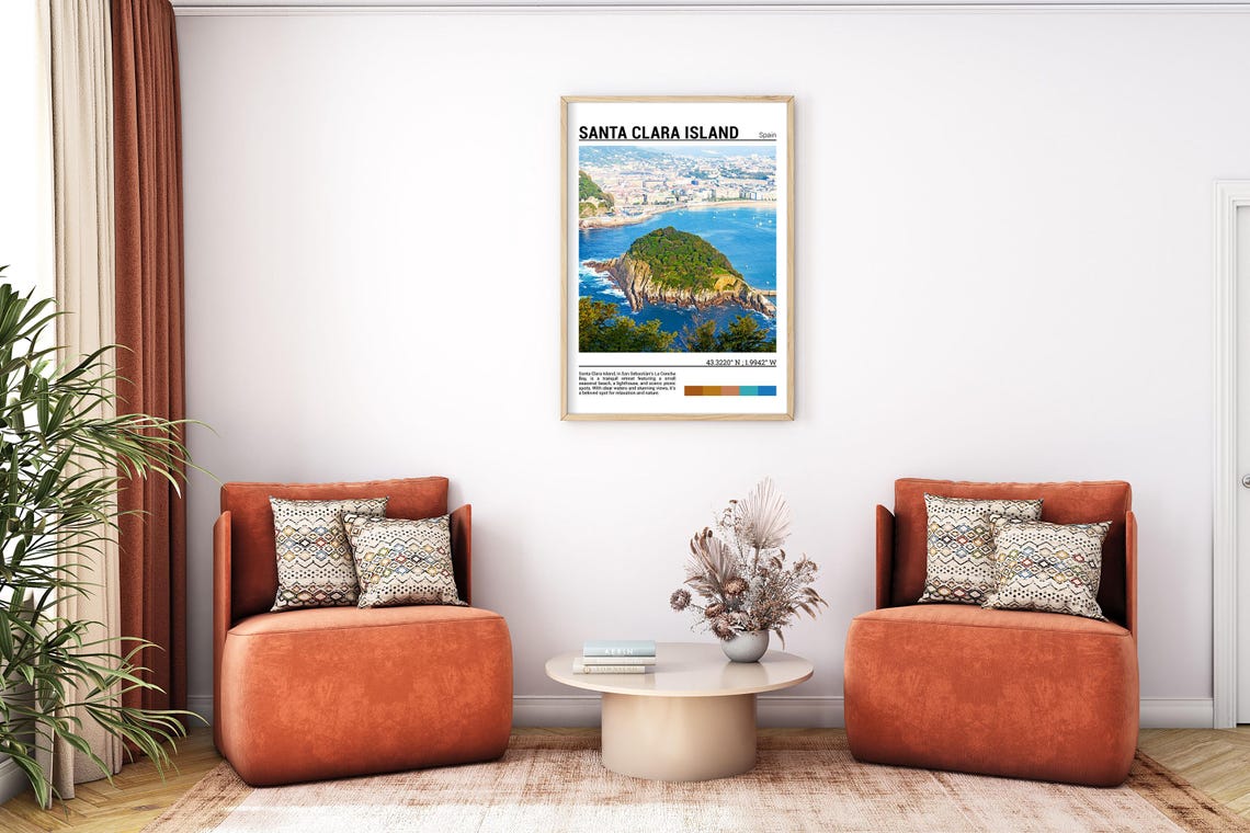 Santa Clara Island Spain La Concha Bay Rocky Isle Coastal View Poster - Image 7
