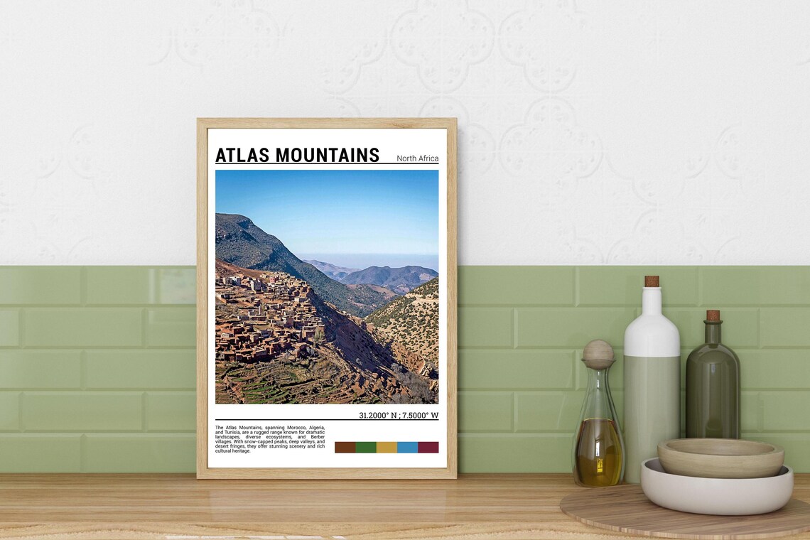Atlas Mountains Berber Village Terraced Mountain Valley Poster - Image 3