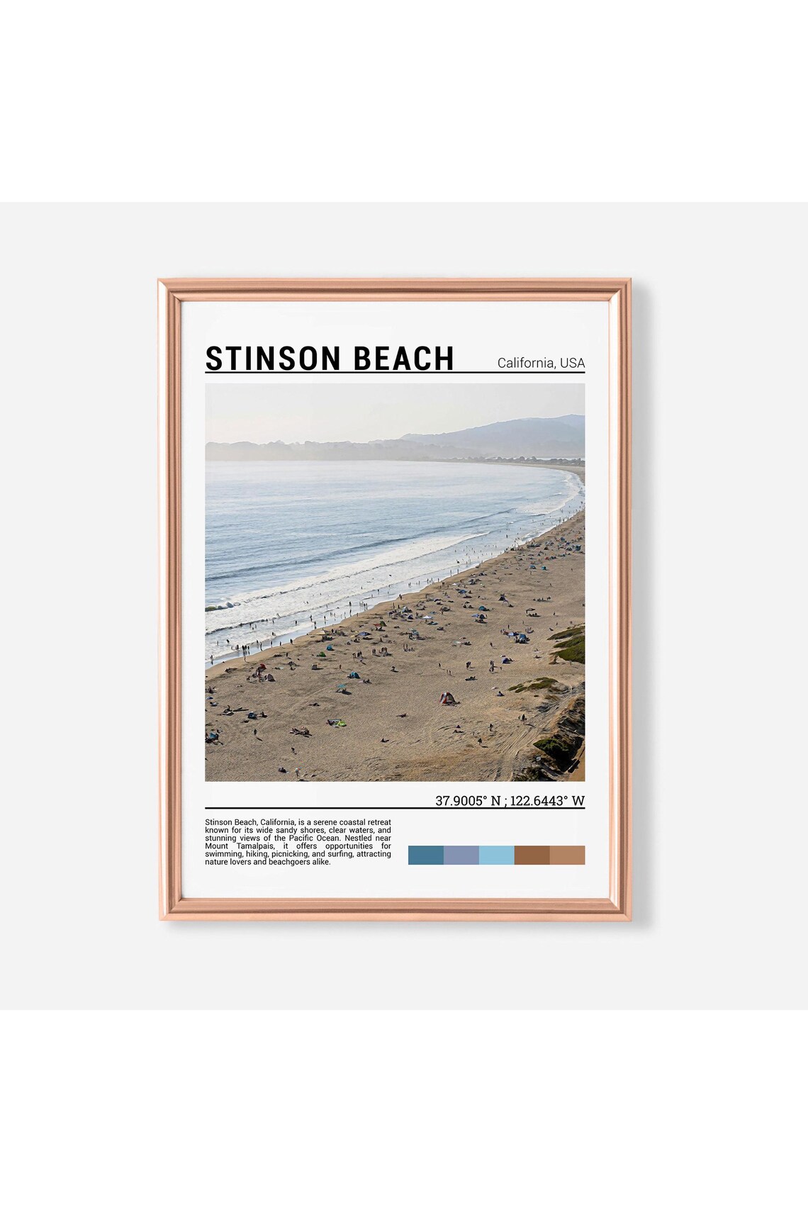 Stinson Beach California Travel Poster, Artwork