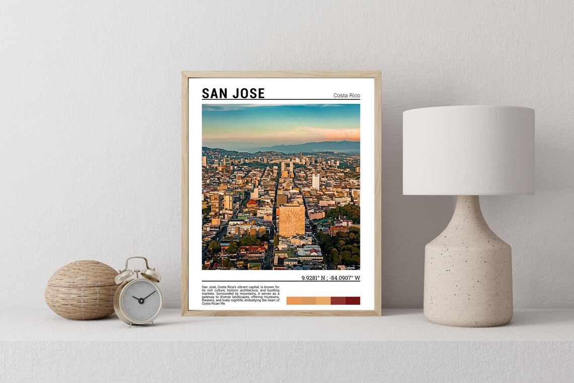 San Jose Costa Rica City Panorama Sunset Skyline Photo Poster - Image 2