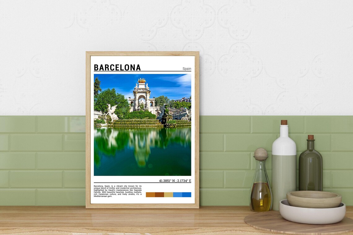 Barcelona Travel Poster, Europe Wall Art Print - Image 3