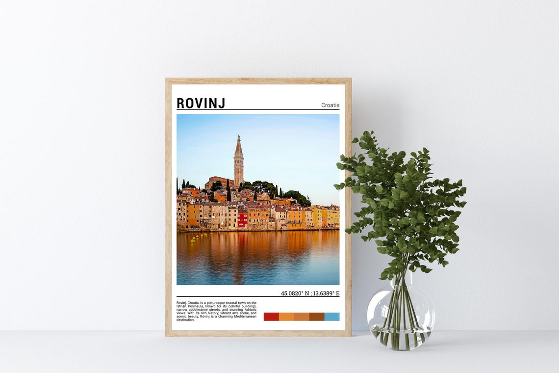 Rovinj Croatia Old Town Waterfront Church Tower Adriatic View Poster - Image 4