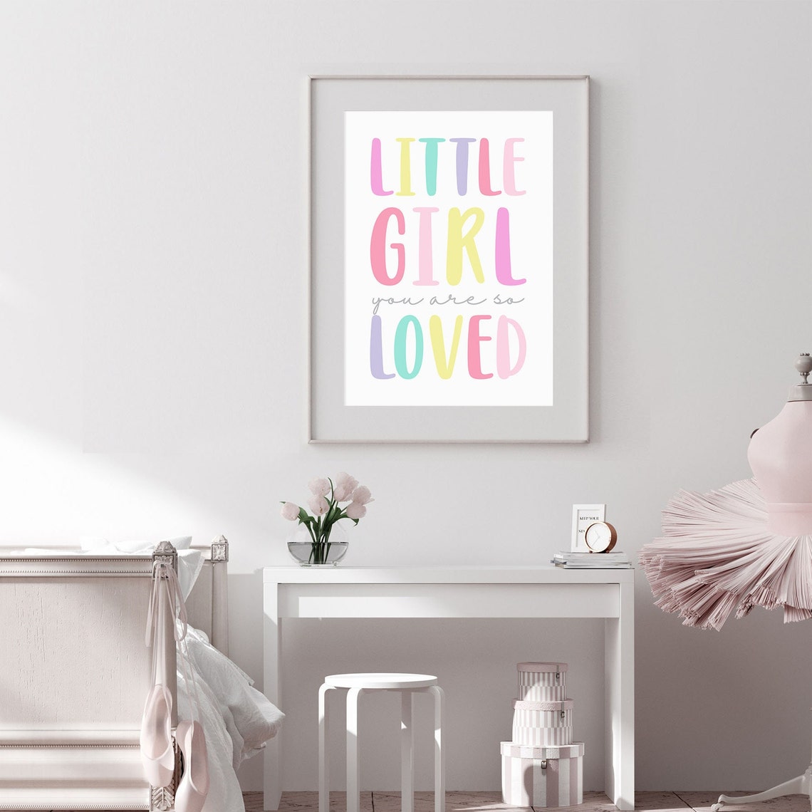 Little Girl You Are So Loved Baby Girl Nursery Art Pink Nursery Dcor Nursery Wall Art Girl Toddler Room Dcor Girl Playroom Wall Dcor - Image 3