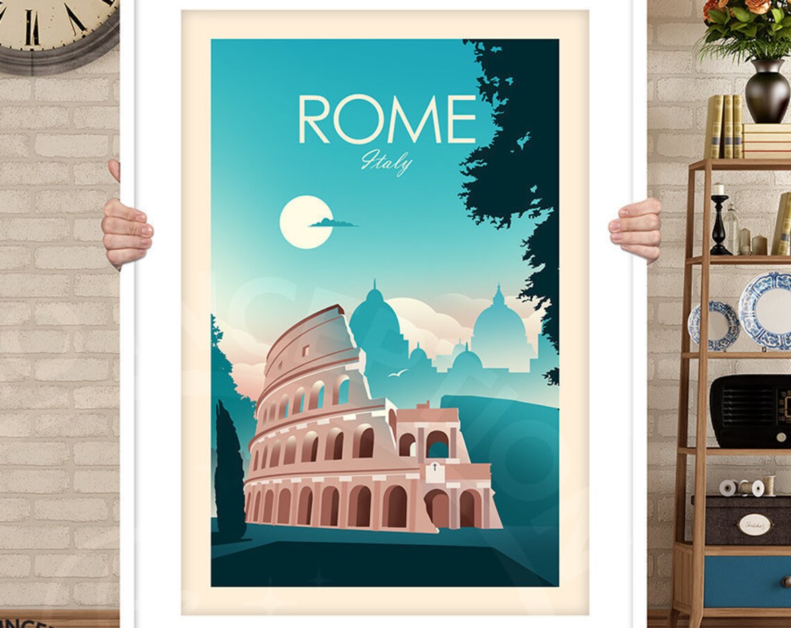 Rome Italy Travel Poster, Europe Wall Art - Image 3