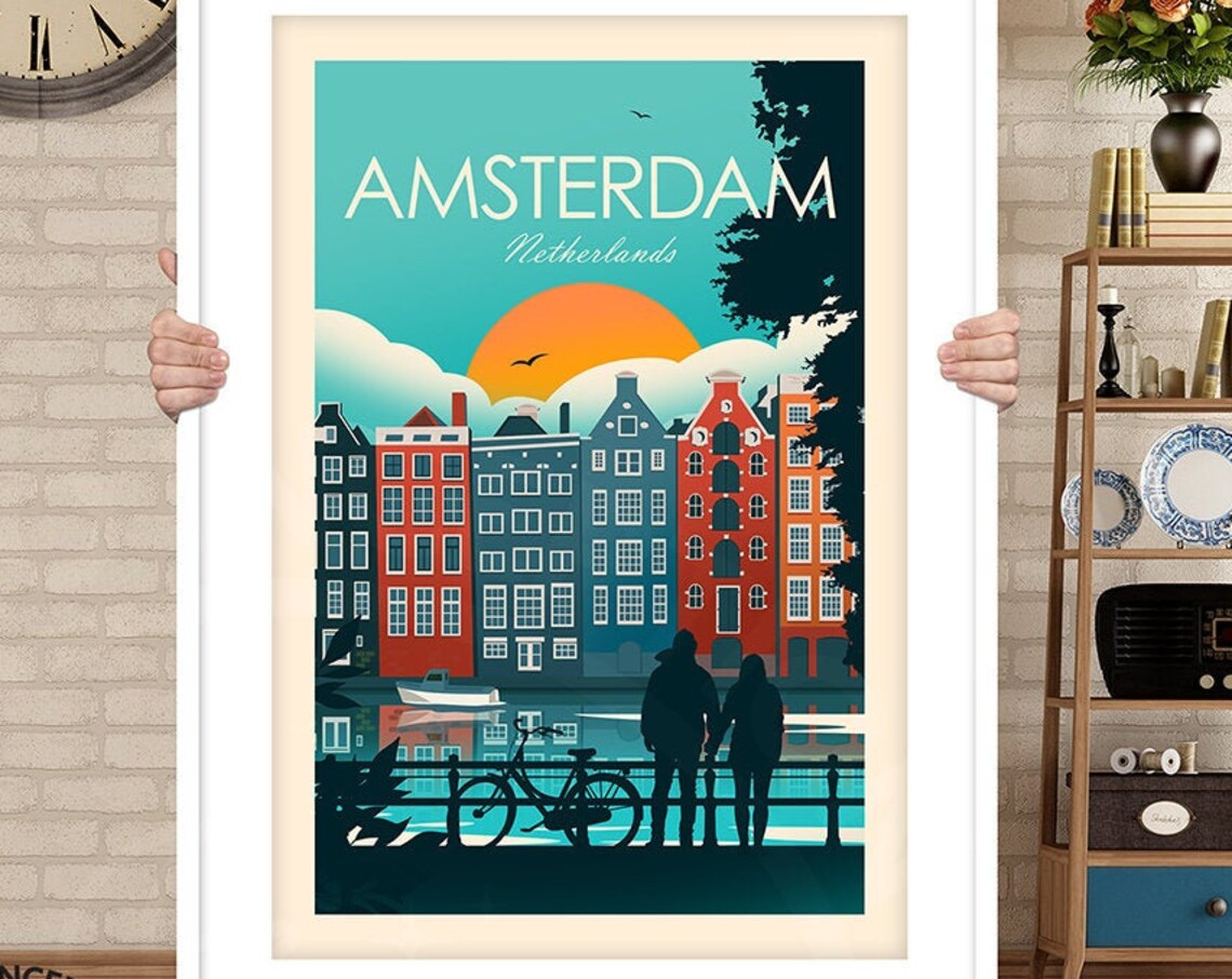 Amsterdam Travel Poster, Holland Wall Art Print - Image 3
