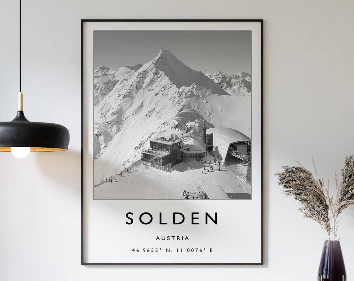 Sölden Austria Ski Travel Poster, Winter Sport Art