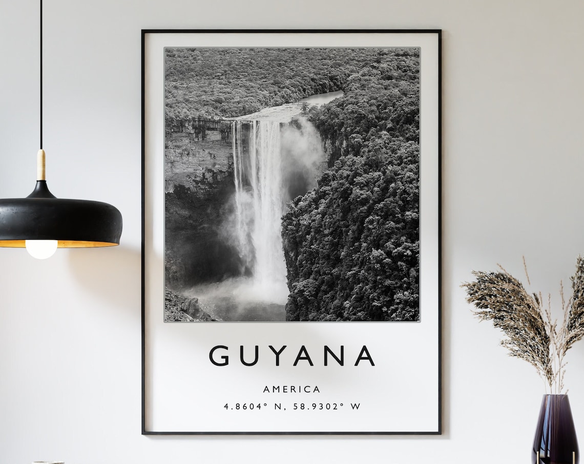 Guyana Travel Poster, Caribbean Travel Art
