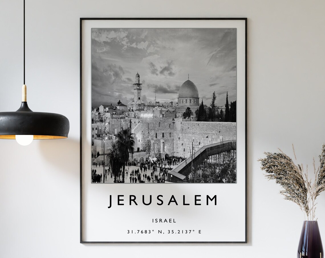 Jerusalem Israel Travel Poster, Minimalist Decor