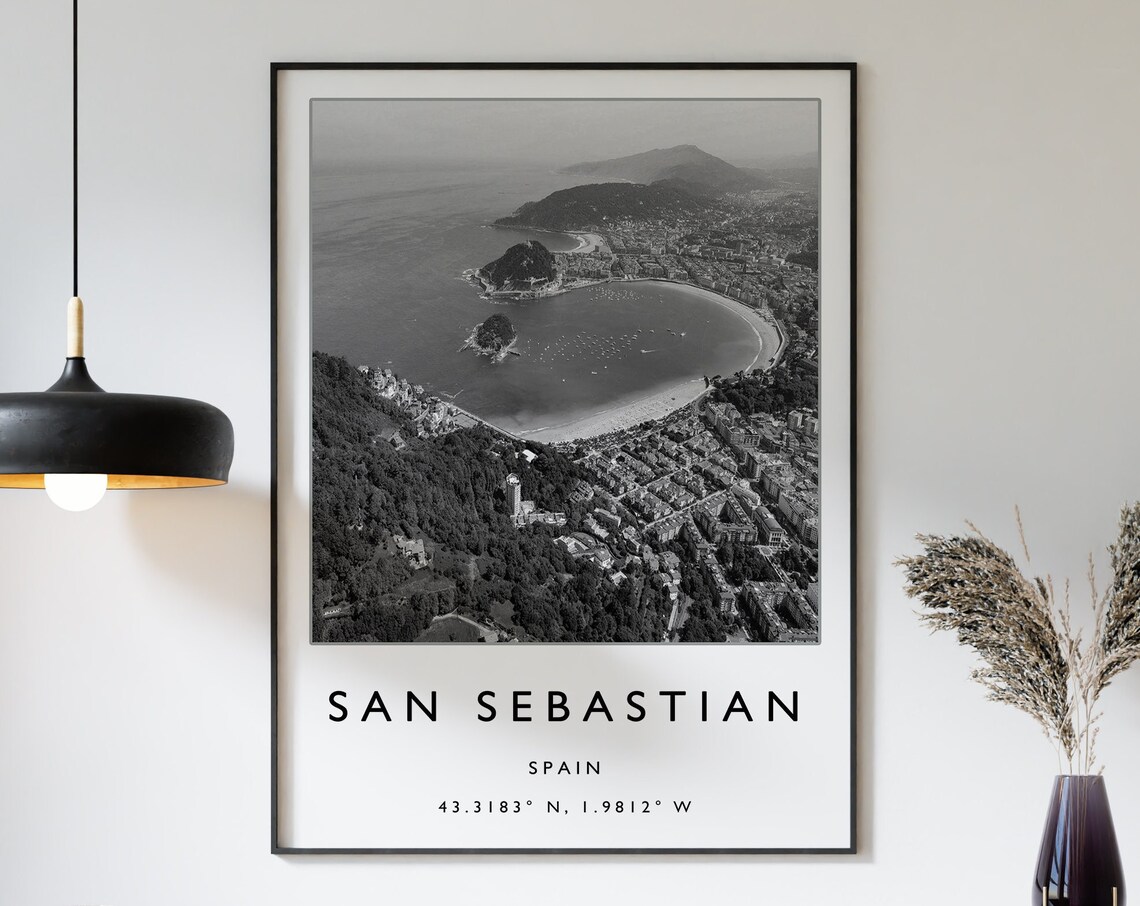 San Sebastian Travel Poster, Minimalist Spain Art Print