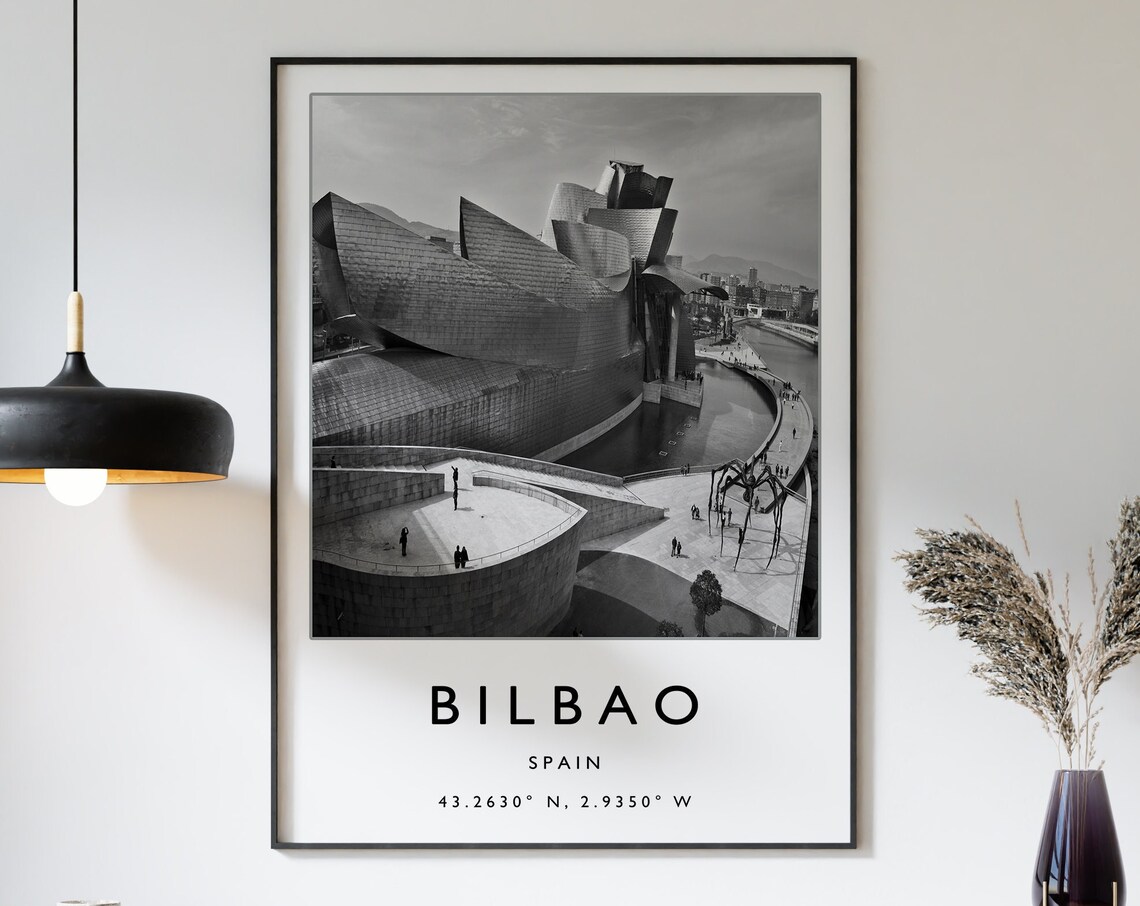 Bilbao Minimalist Travel Poster, Spain Travel Print