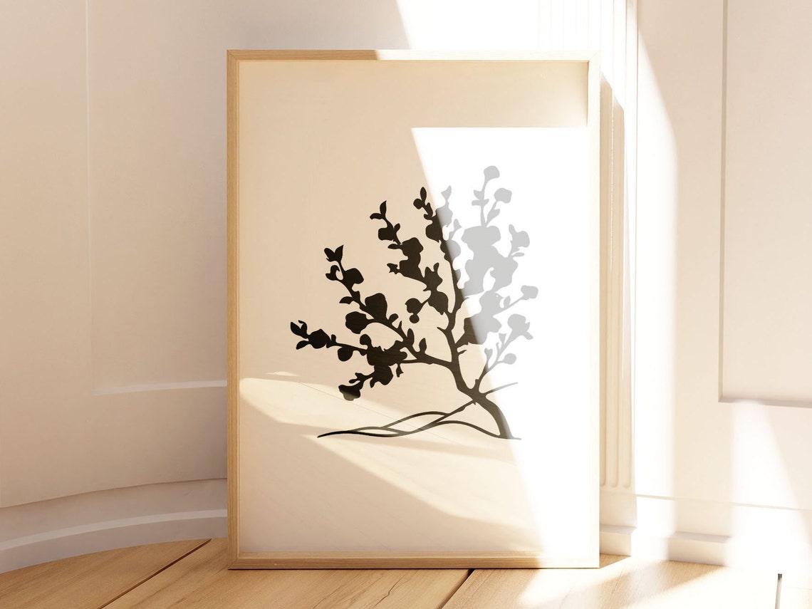 Minimalist Black Cherry Blossom Tree Silhouette Japandi Style Poster - Image 2