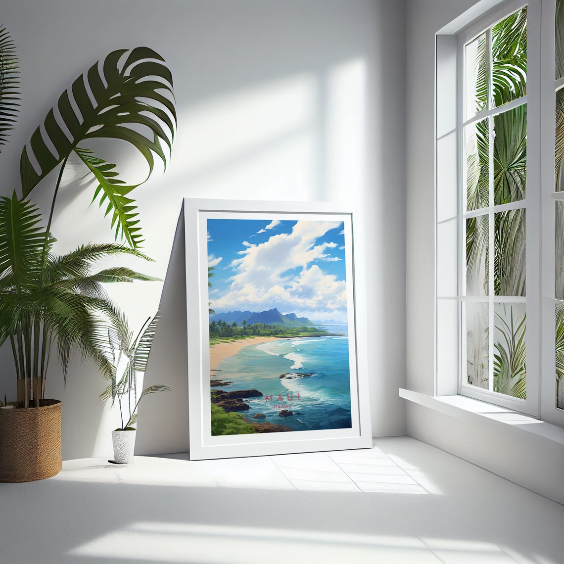 Maui Hawaii Beach Daytime Turquoise Waves Tropical Travel Poster - Image 4
