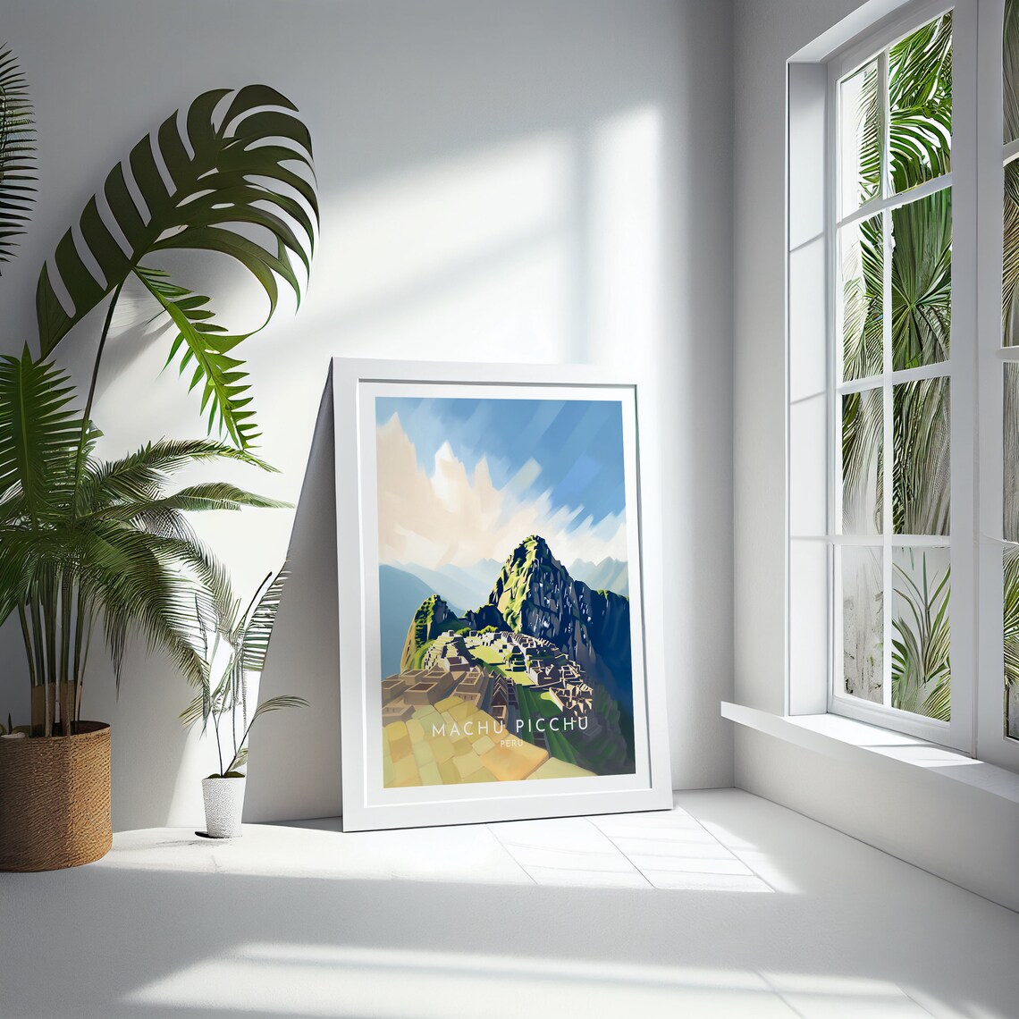 Machu Picchu Peru Ancient Ruins Mountain Travel Poster in Sunlight - Image 4