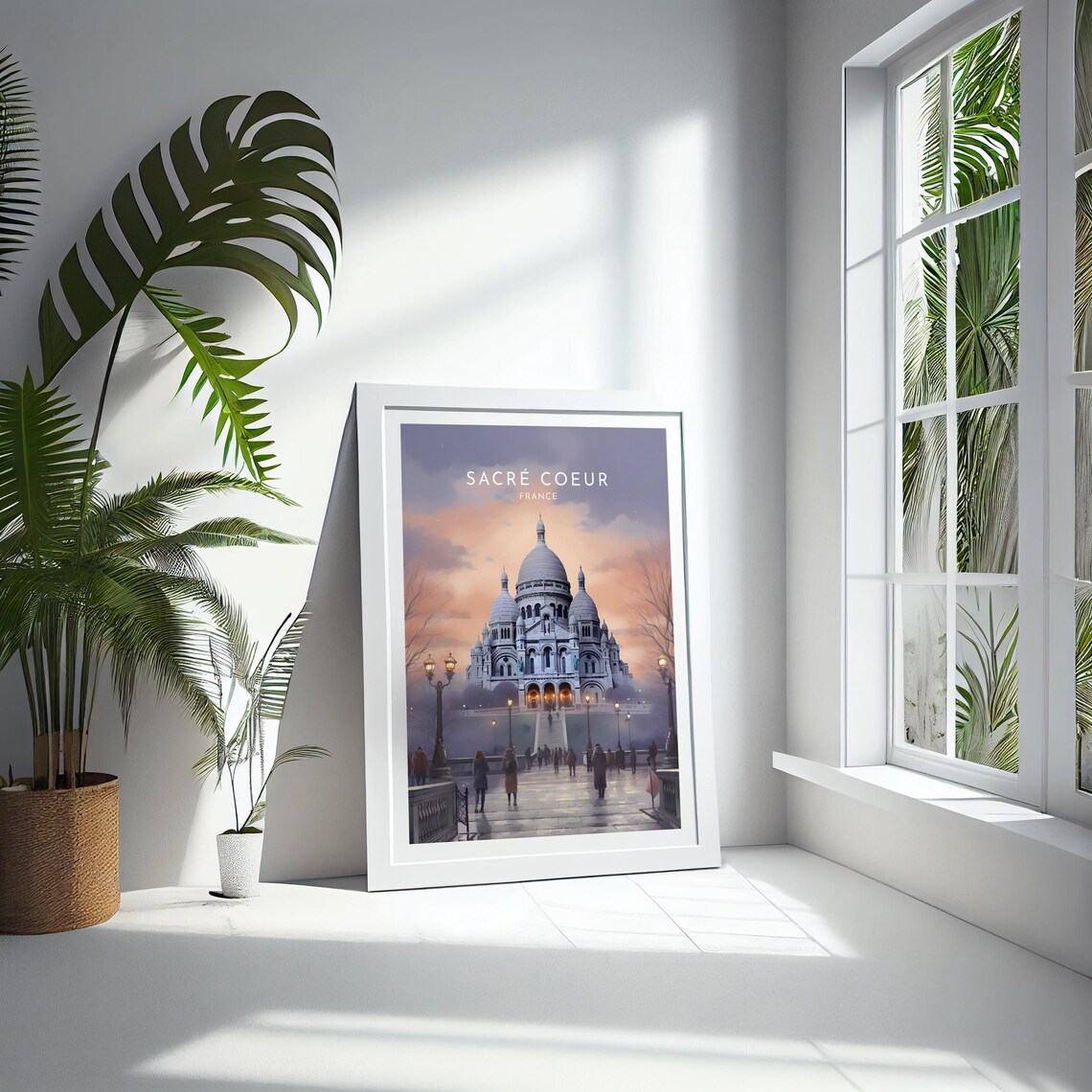 Sacre Coeur Basilica Paris Evening Twilight France Travel Poster - Image 4