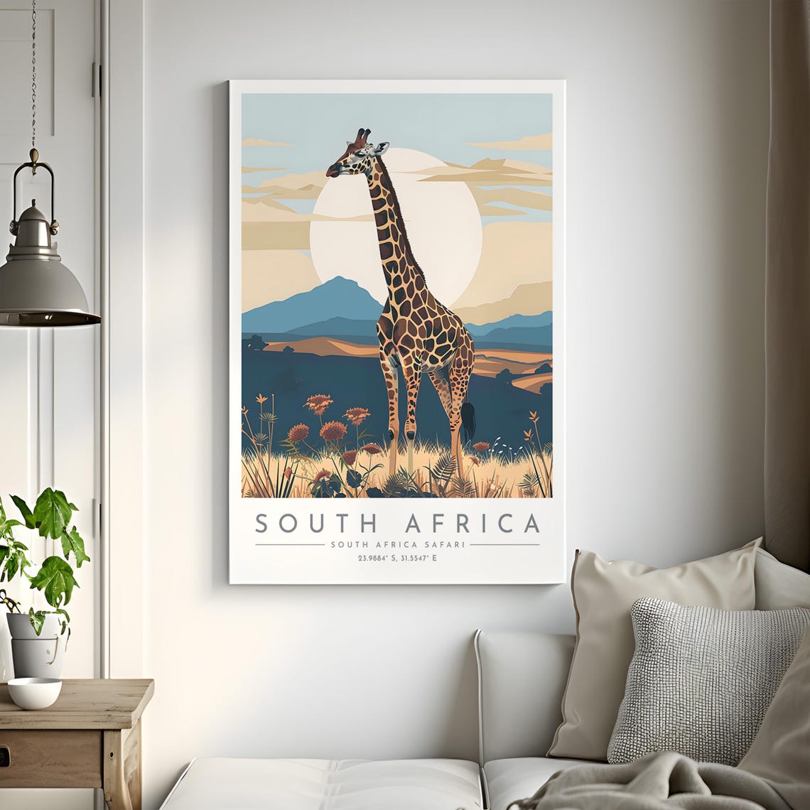 South Africa Safari Travel Poster South Africa South Africa Safari Travel Print Home Decor Print Framed Or - Image 2