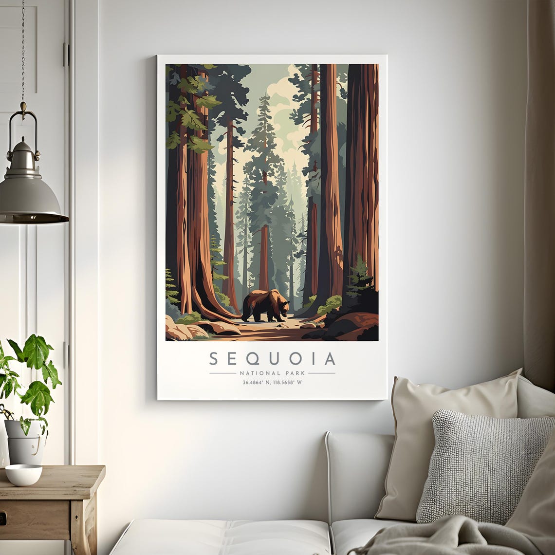 Sequoia National Park Black Bear Giant Redwood Forest Poster - Image 2