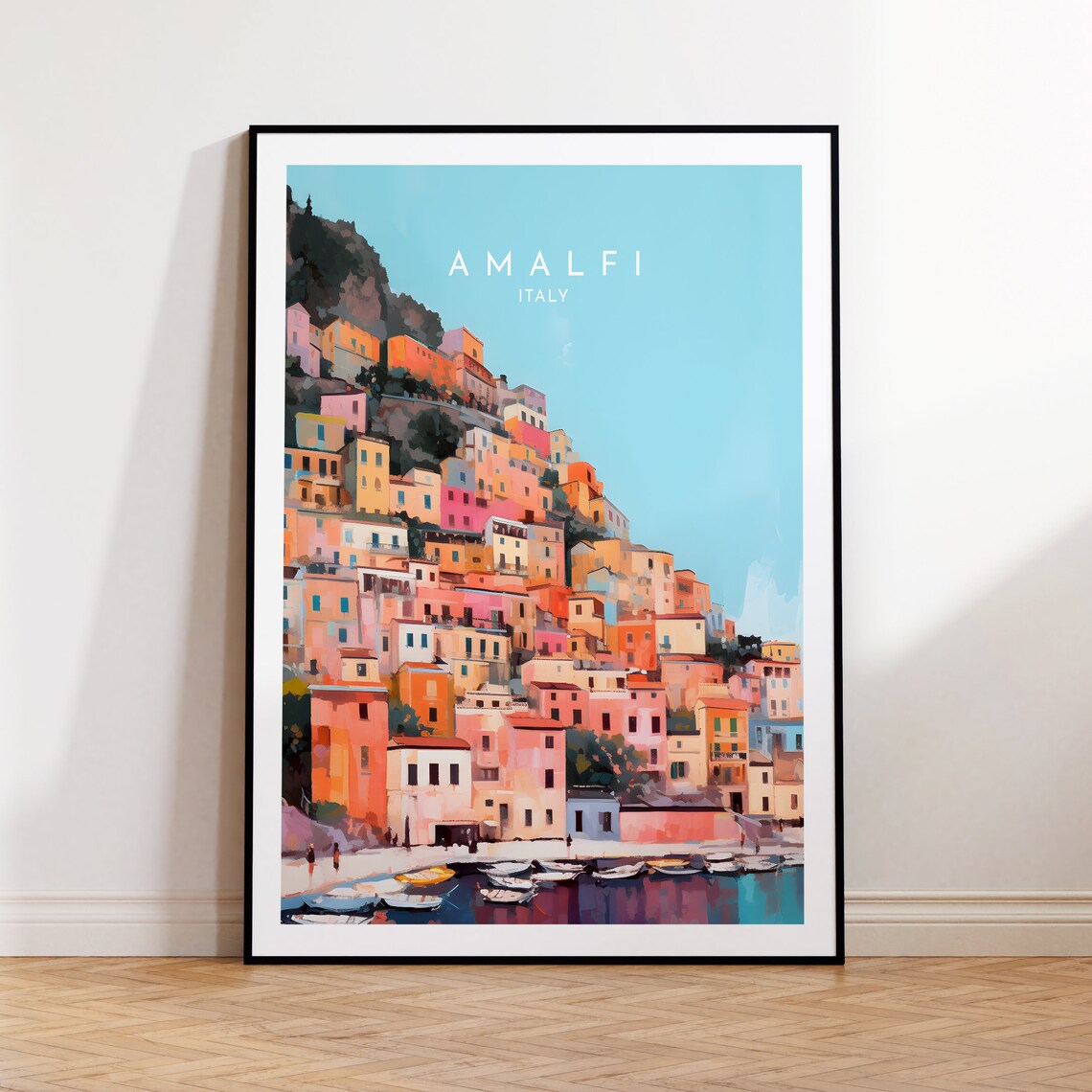 Amalfi Coast Travel Poster, Italy Home Decor