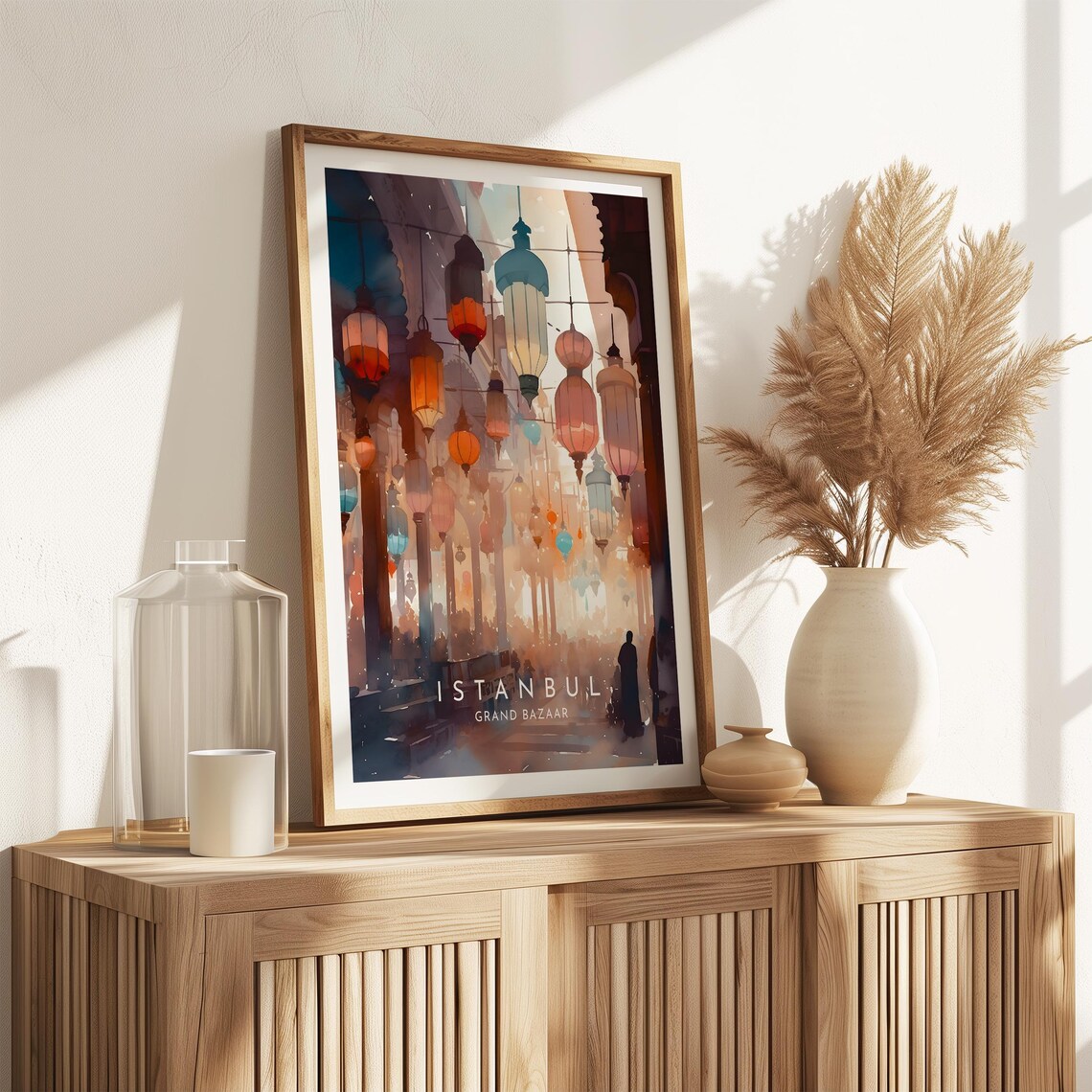 Istanbul Travel Poster, Grand Bazaar Turkey - Image 2