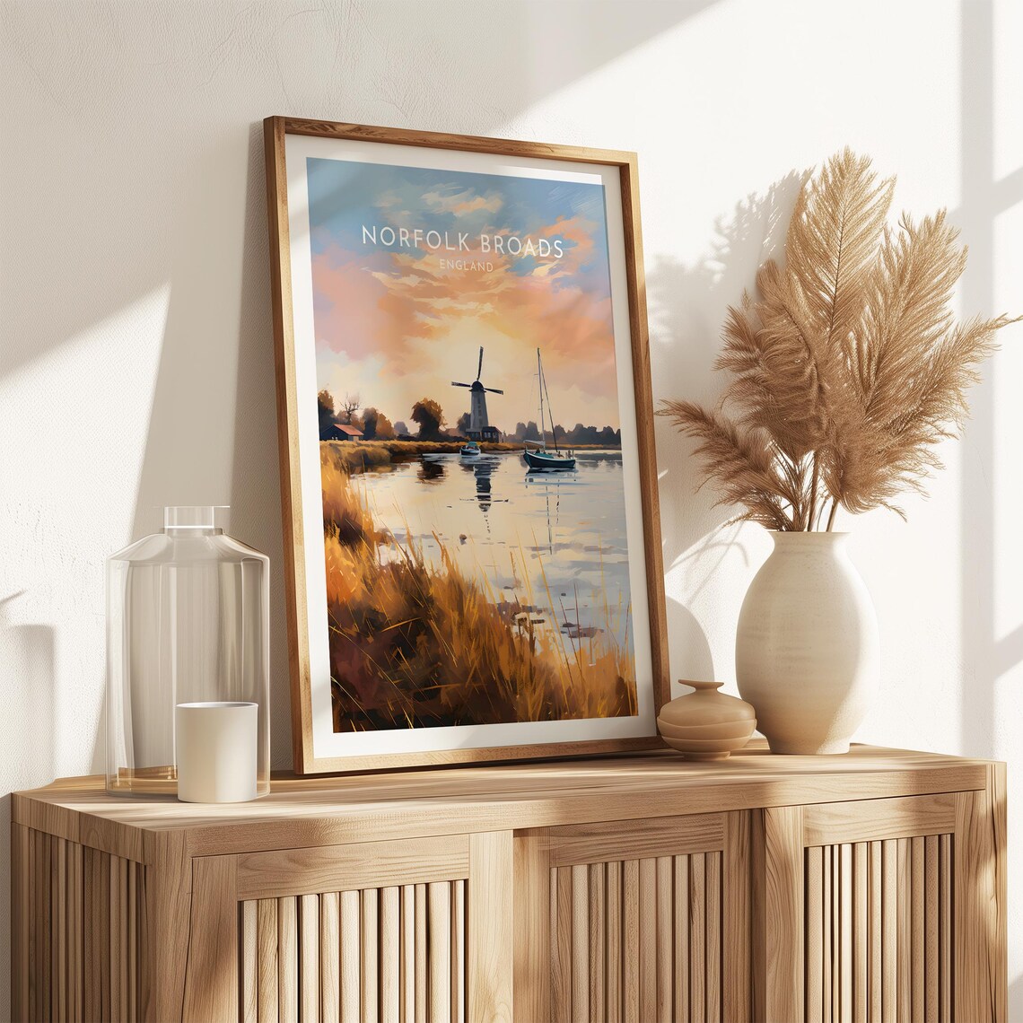 Norfolk Broads Travel Poster, England Landscape - Image 2