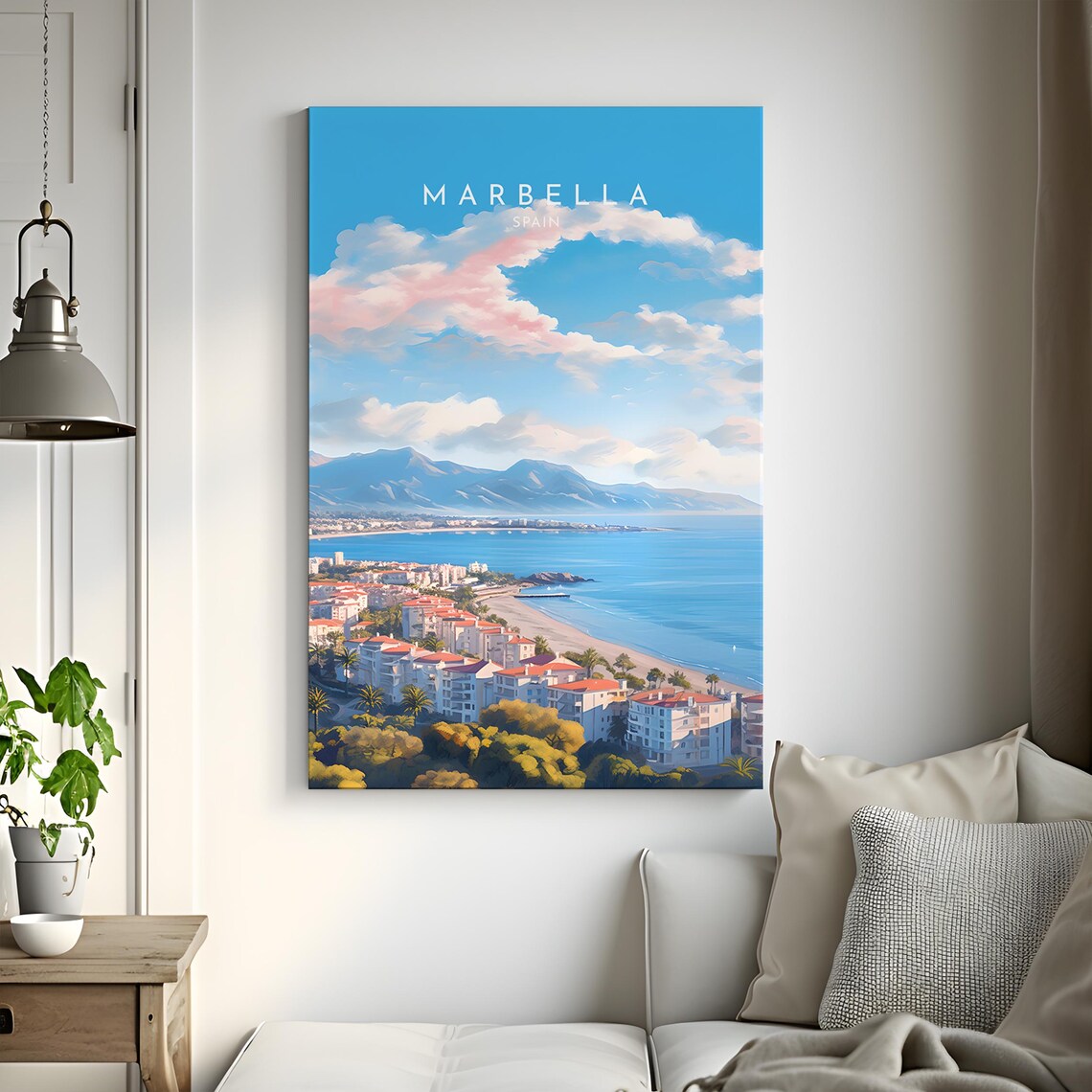 Marbella Spain Costa del Sol Coastline City View Travel Poster - Image 3