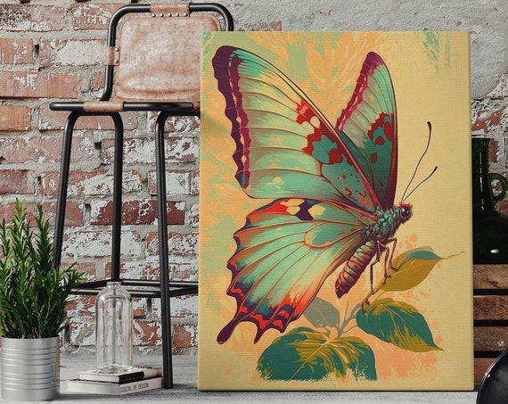 Emerald Butterfly Poster Spring Butterfly Art Modern House Decor Bathroom Art Print Vintage Butterfly Art
