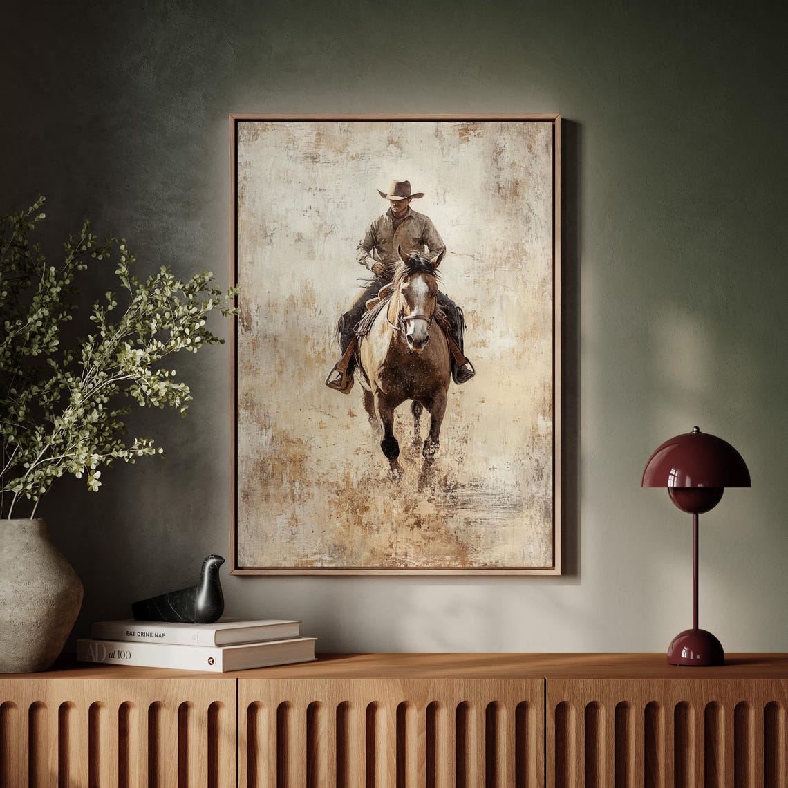 Rustic Cowboy Horseback Riding Art Western Wall Decor Vintage Ranch Scene Old West Print - Image 5