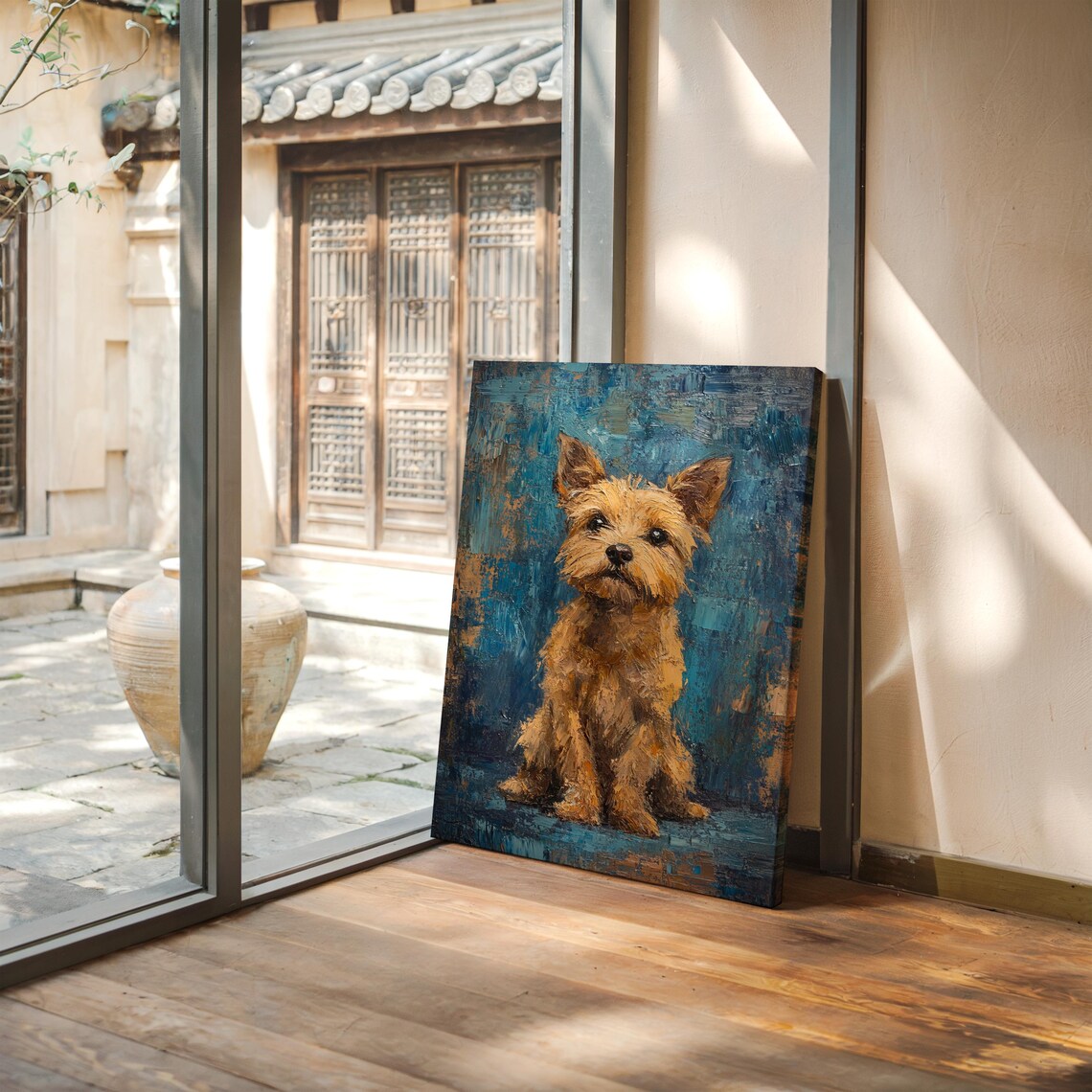 Textured Yorkie Dog Painting, Terrier Portrait - Image 4