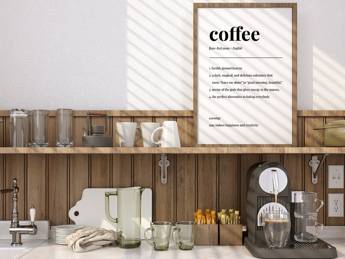 Funny Coffee Definition Typography Poster Kitchen Coffee Bar Decor - Image 2