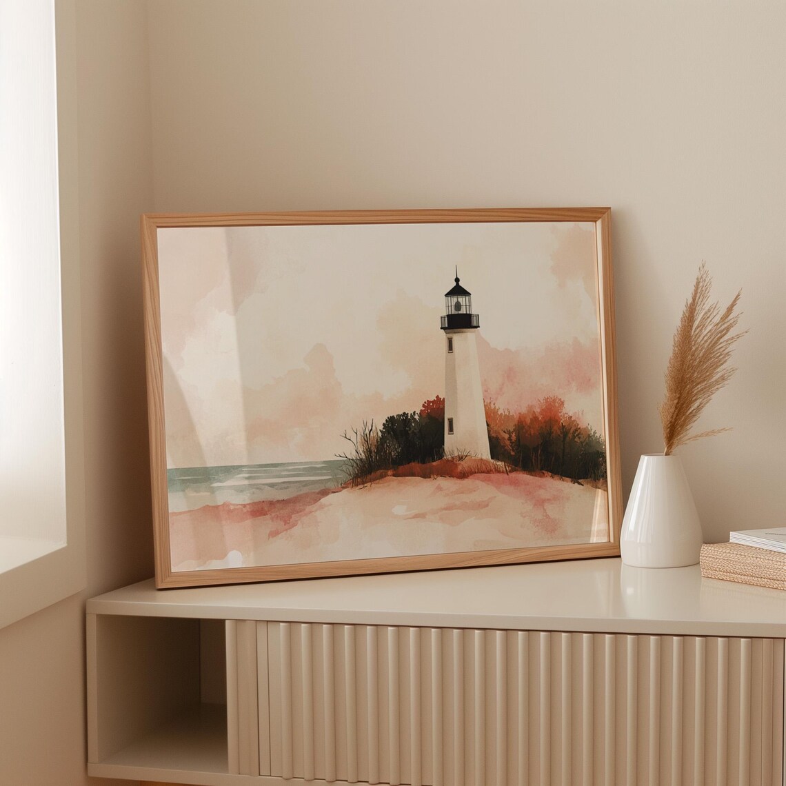 Peaceful Lighthouse Watercolor, Faith Inspired Beacon - Image 2