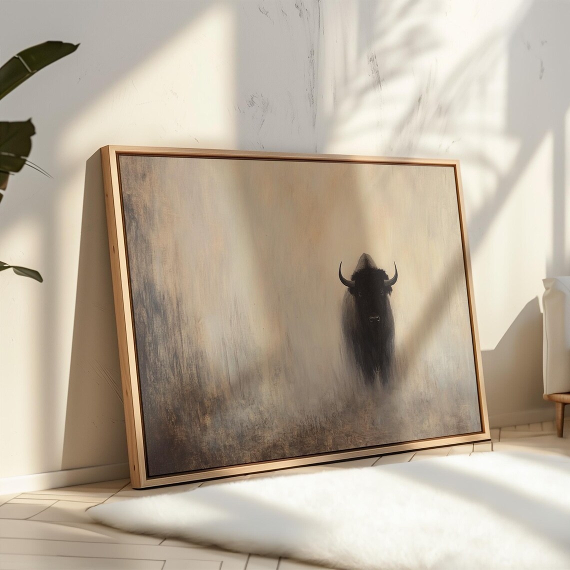 Minimalist Bison, Western Wildlife Art Print - Image 4