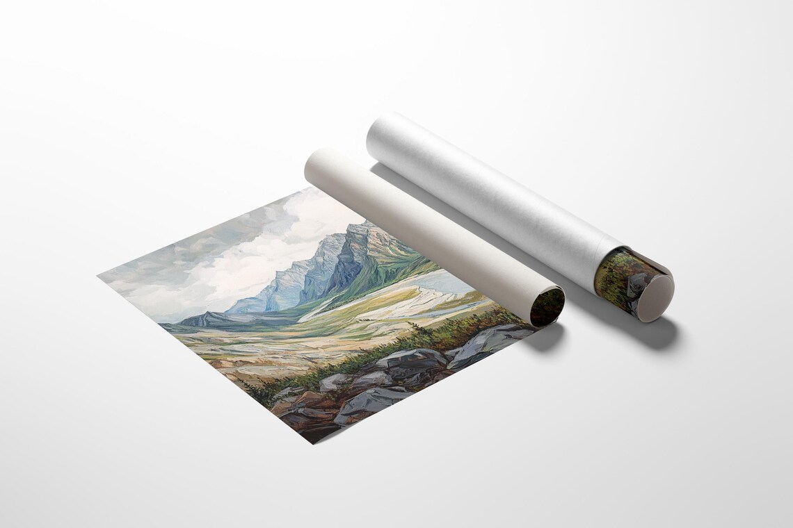 Majestic Mountain Valley Landscape, Serene River - Image 4