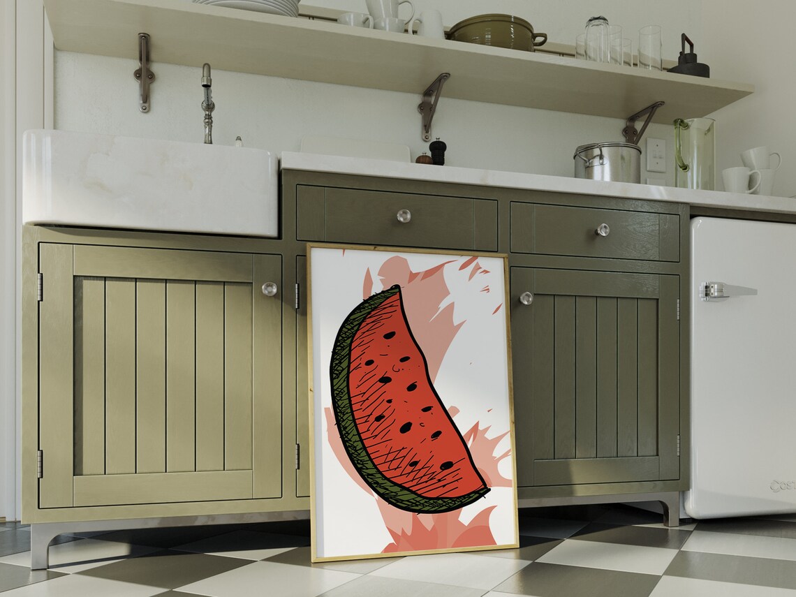 Watermelon Fruit Kitchen Wall Art Boho Minimalist Prints Modern Art Kitchen Prints Art Physical Poster Print Shipped To You - Image 4