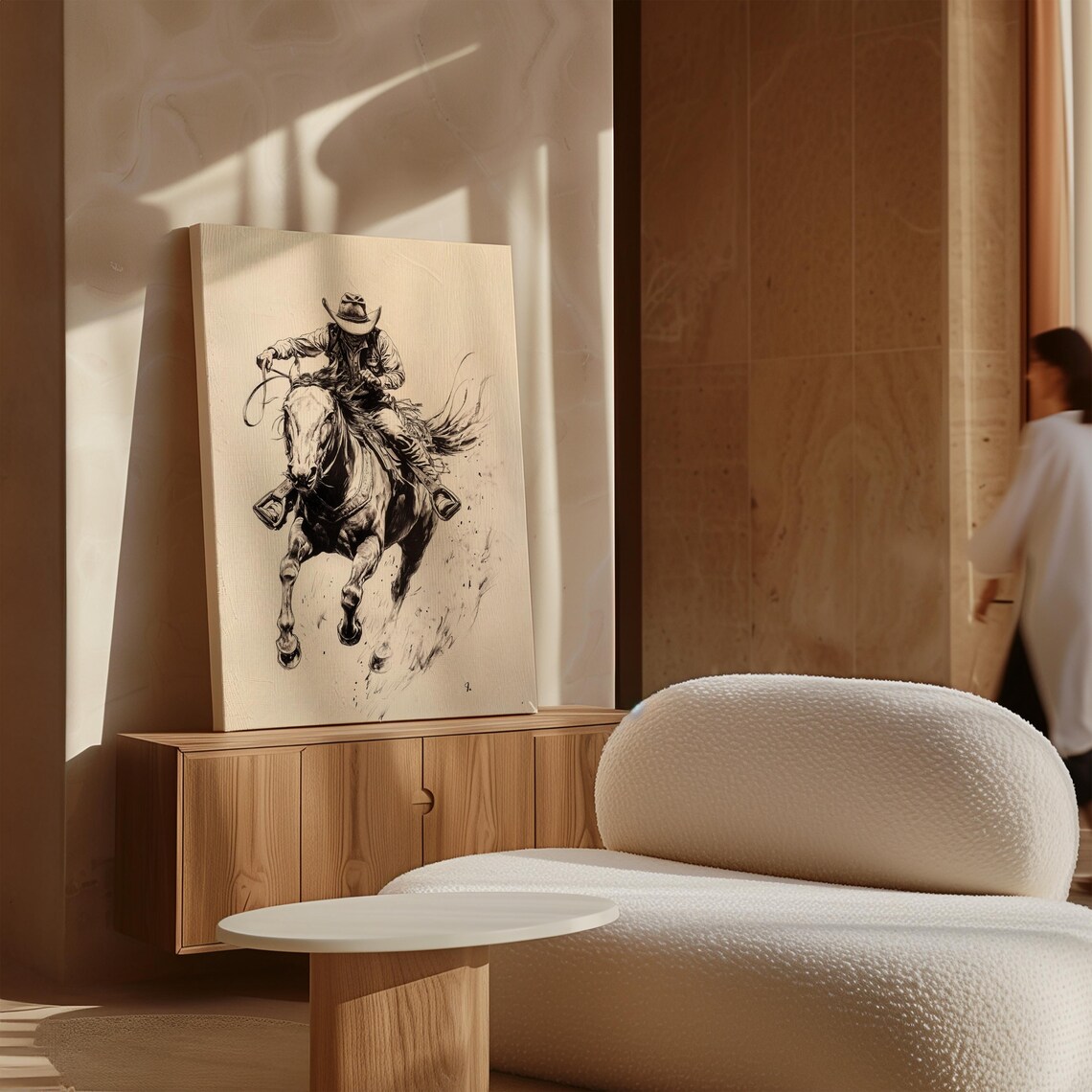 Fearless Cowboy Galloping, Western Rustic Ranch - Image 5