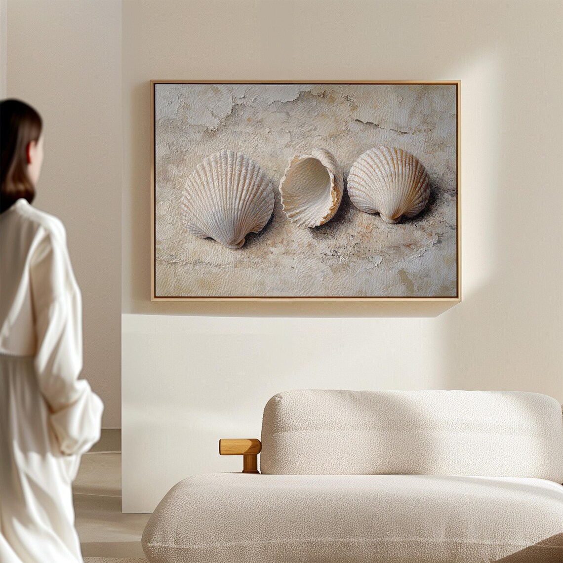 Coastal Seashell Still Life, Textured Beach Background - Image 5