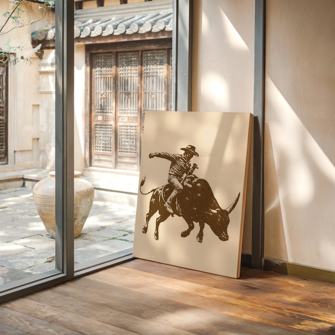 Rustic Bull Rider Western Cowboy Rodeo Poster - Image 3