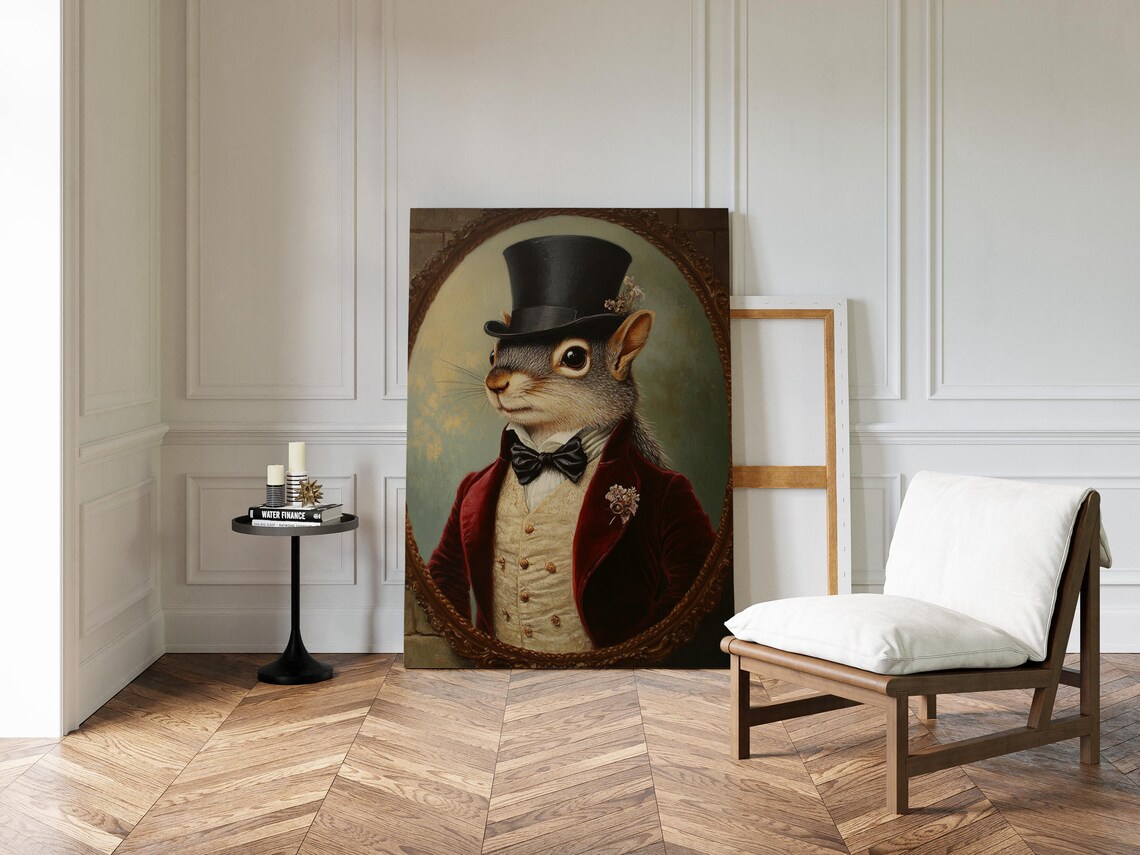 Elegant Squirrel Portrait, Victorian Steampunk - Image 4