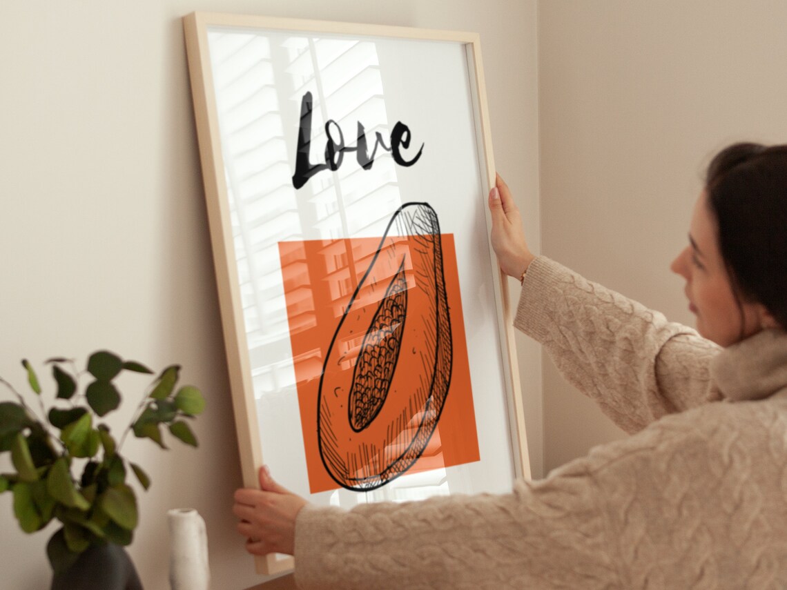 Papaya Love Fruit of the Spirit Boho Christian Faith Affirmation Poster - Image 2